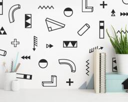 Modern Abstract Wall Decals - Geometric Decals, Vinyl Unique Stickers - thumbnail 1