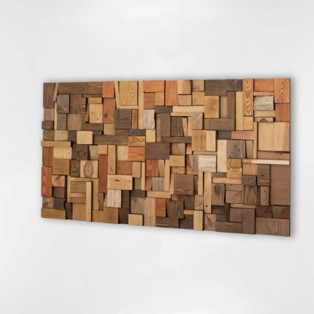 Textured Reclaimed Wood Wall Art For Memorable Bedroom Interior - image 1