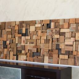 Textured Reclaimed Wood Wall Art For Memorable Bedroom Interior - thumbnail 2