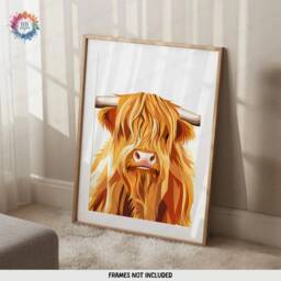 Cow Art Prints - Set Of 3 Posters - Farm Decor Highland Dairy Farmhouse Wall Realistic Country Painting - thumbnail 3