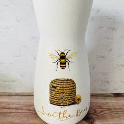 Save The Bees Glass Flower Vase, Bee Themed Home Decor, Gifts, Lovers, Spring Gifts - thumbnail 3