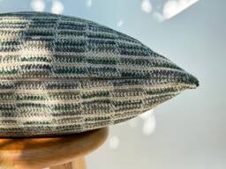 Green Beige Woven Pillow Cover Boho Accent Cushion - thumbnail 1