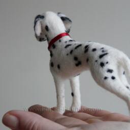 Dalmation Dog Soft Sculpture Needle Felted - thumbnail 3