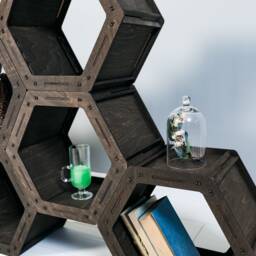 Honeycomb Shelves, Hexagon Loft Shelf, Geometric Shelves, Custom Bookcase, Housewarming Gift, Modular Shelving, Shelves - thumbnail 2