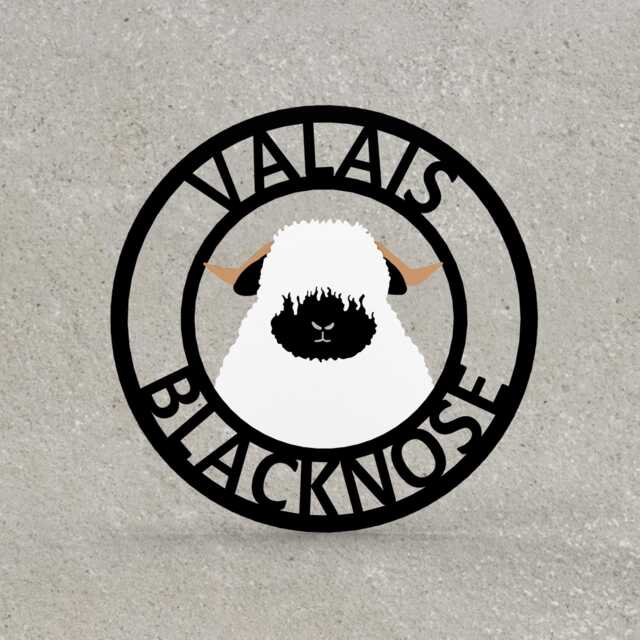 Valais Blacknose Sheep Metal Farm Sign, Custom Gate Livestock Decor, Rustic Farmhouse Farmer Gift - image 1
