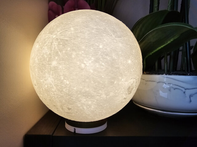 Moon Lamp, 3D Printed Led Table Lamp - Realistic Celestial Lighting - image 1