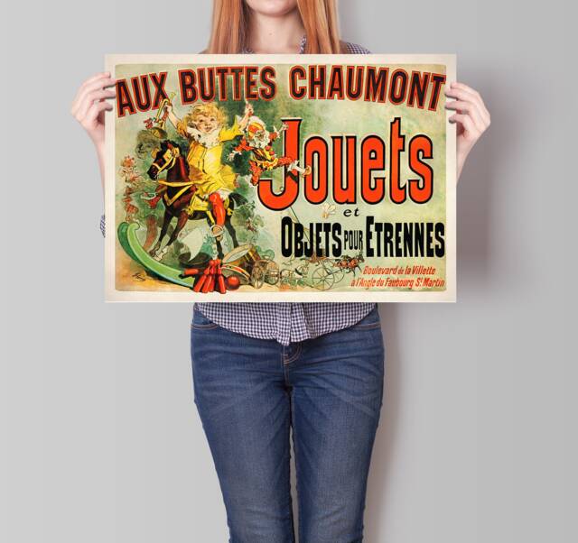 Vintage Toy Store Ad - Aux Buttes Chaumont Jouets By Juan Cheret , French Monica's Apartment Poster, As Seen On Friends - image 1