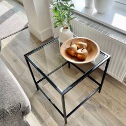 Madison Glass Metal Side Table - Black - thumbnail 2