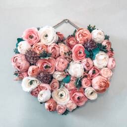 Floral Wood Heart Wall Hanging, Nursery Decor - thumbnail 2
