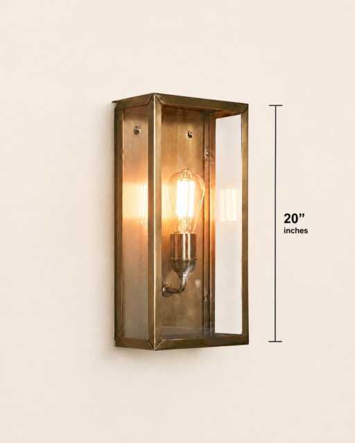 Dark Bronze Brass Outdoor Wall Lantern - Waterproof Fiber Glass Exterior Light Modern Rectangular Sconce Custom Size Available - image 1