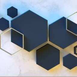 3D Hexagon Geometry Wall Mural, Peel & Stick Wallpaper - thumbnail 3