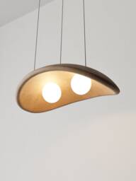 Handmade Clay Pendant Light, Japandi Wabi Sabi Lamp - thumbnail 1
