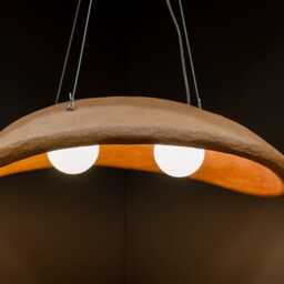 Handmade Clay Pendant Light, Japandi Wabi Sabi Lamp - thumbnail 4