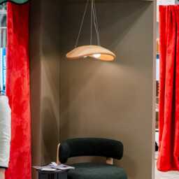 Handmade Clay Pendant Light, Japandi Wabi Sabi Lamp - thumbnail 2