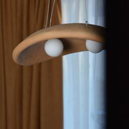 Handmade Clay Pendant Light, Japandi Wabi Sabi Lamp - thumbnail 3