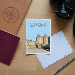 Carcassonne France Travel Poster - Retro Style Art Print - thumbnail 3