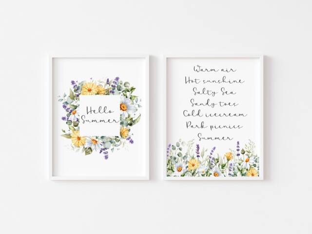 Summer Wildflower Print Set Seasonal Unframed Wall Art - image 1