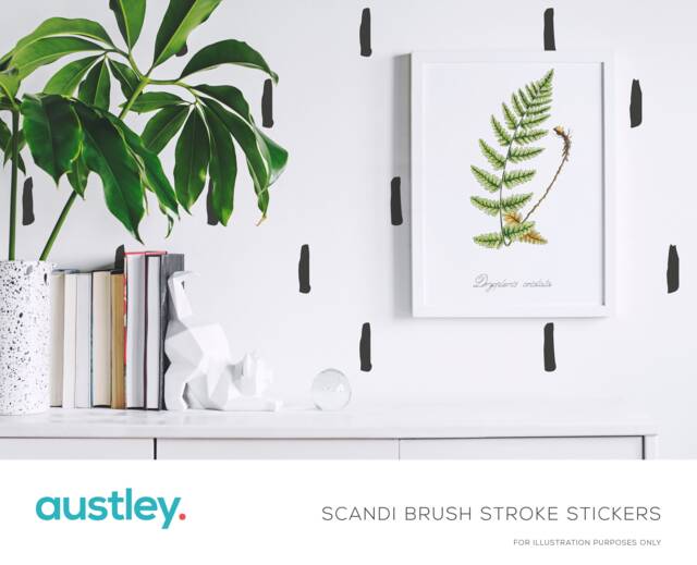 Brush Stroke Stickers, Hand Drawn Wall Art, Decals, Office, Nursery, Bedroom, Living Room - image 1