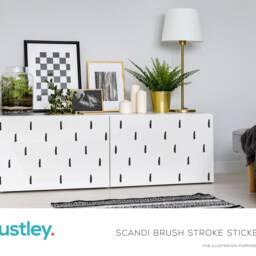 Brush Stroke Stickers, Hand Drawn Wall Art, Decals, Office, Nursery, Bedroom, Living Room - thumbnail 3