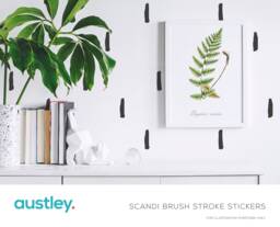Brush Stroke Stickers, Hand Drawn Wall Art, Decals, Office, Nursery, Bedroom, Living Room - thumbnail 1