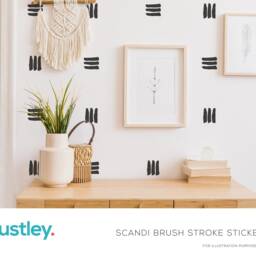 Brush Stroke Stickers, Hand Drawn Wall Art, Decals, Office, Nursery, Bedroom, Living Room - thumbnail 2