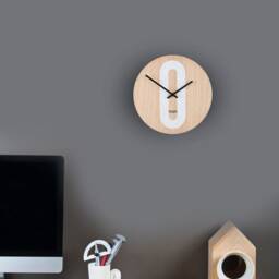 Wooden Wall Clock - Modern Minimal Design Home Decor Natural Wood- Large Handmade Silent Movement - thumbnail 3