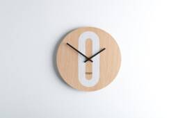 Wooden Wall Clock - Modern Minimal Design Home Decor Natural Wood- Large Handmade Silent Movement - thumbnail 1