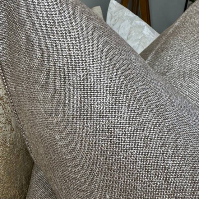 Modern Cushion Cover, Pillow Cover - Plain Double Sided Designer Fabric Zoffany Bronze Fabric, Silver Shimmer Worldwide Shipping - image 1