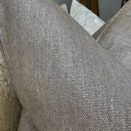 Modern Cushion Cover, Pillow Cover - Plain Double Sided Designer Fabric Zoffany Bronze Fabric, Silver Shimmer Worldwide Shipping - thumbnail 1