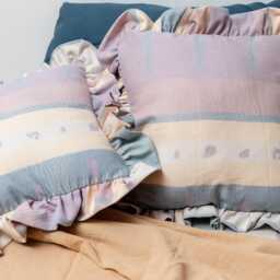Set Of 2 Pillow Cushion Covers With Ruffles, Cotton - 16x16 - thumbnail 4