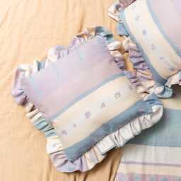 Set Of 2 Pillow Cushion Covers With Ruffles, Cotton - 16x16 - thumbnail 1