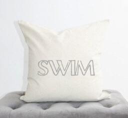 Swim Pillow Cover, Lake Pillow, Cabin Decor, Beach Coastal Coast Decor - thumbnail 1