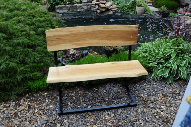 Garden Bench - Oak-Conservatory Seat-Rustic Bench-Garden Furniture-Patio Oak Wood Bench-5Th Wedding Anniversary-Wood - image 1