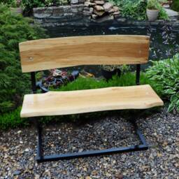 Garden Bench - Oak-Conservatory Seat-Rustic Bench-Garden Furniture-Patio Oak Wood Bench-5Th Wedding Anniversary-Wood - thumbnail 3
