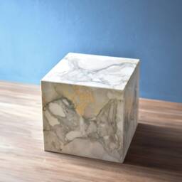 Calacatta Arabescato Marble Plinth - Handmade Italian Side Table - thumbnail 2