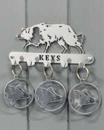 Border Collie Key Holder Hooks With Trio Of Matching Keyring Gift Set - thumbnail 1