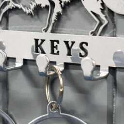 Border Collie Key Holder Hooks With Trio Of Matching Keyring Gift Set - thumbnail 3