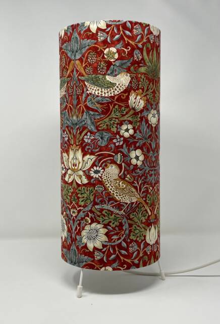 William Morris Red Strawberry Thief Table Lamp - image 1