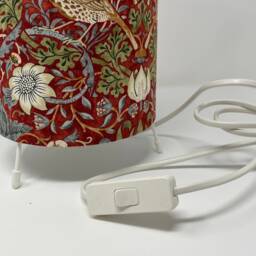 William Morris Red Strawberry Thief Table Lamp - thumbnail 3