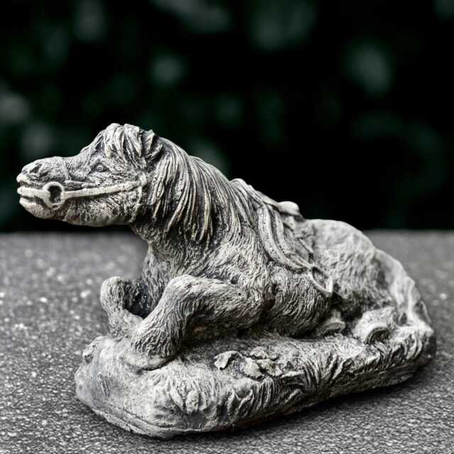 Relaxing Horse Statue Concrete Sculpture Outdoor Animal Figurine Gothic Ornament Front Door Decoration Horse Lover Gift Yard Art - image 1