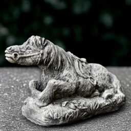 Relaxing Horse Statue Concrete Sculpture Outdoor Animal Figurine Gothic Ornament Front Door Decoration Horse Lover Gift Yard Art - thumbnail 1