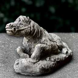 Relaxing Horse Statue Concrete Sculpture Outdoor Animal Figurine Gothic Ornament Front Door Decoration Horse Lover Gift Yard Art - thumbnail 2