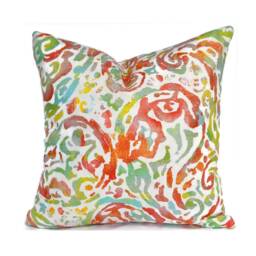 Indoor Pillow Cover With Zippers, Patina, Turquoise & Pink, Pick Your Favorite Blue Shades Of Pink - thumbnail 3
