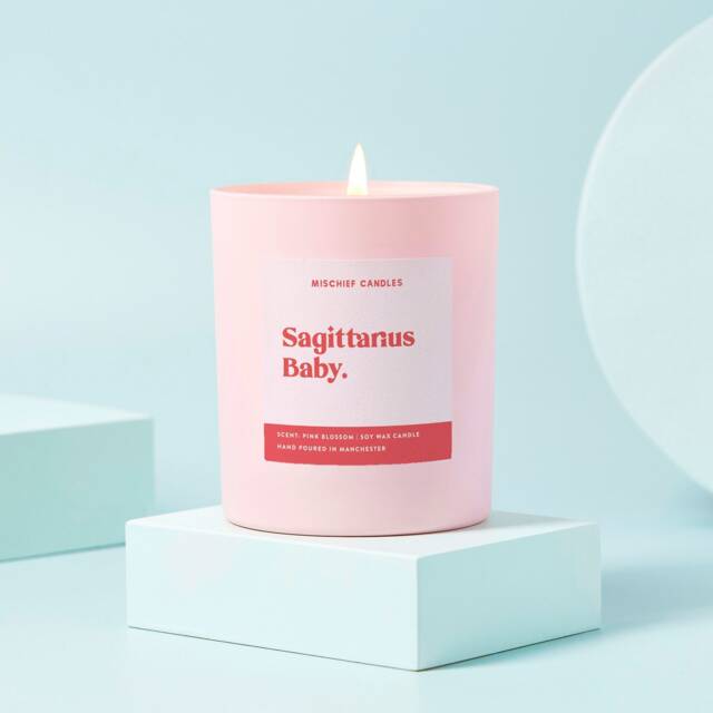 Funny Sagittarius Birthday Gift Zodiac Baby Soy Wax Candle - image 1