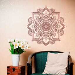 Mandala Wall Decal - Boho Tattoo For Meditation Yoga Sticker Zen Art Indian Decor Design 010
