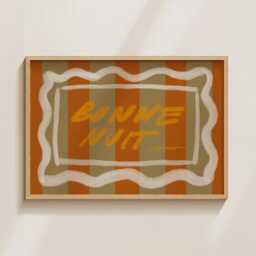 Bonne Nuit French Goodnight Print, Large Horizontal Wall Art, Above Bed Poster Print - thumbnail 3