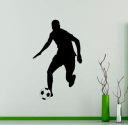 Soccer Player Wall Decal Football Vinyl Sticker Sport Home Interior Bedroom Decor Art Murals 3(Scr - thumbnail 1