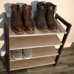Wooden Shoe Rack For Entryway & Closet - Italian Design Space-Saving Organizer 12 Pairs Stylish Storage Home Office - thumbnail 3