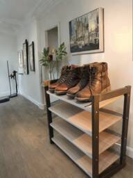 Wooden Shoe Rack For Entryway & Closet - Italian Design Space-Saving Organizer 12 Pairs Stylish Storage Home Office