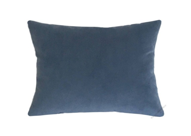 Ocean Blue Velvet Suede Decorative Throw Pillow Cover/Case Cushion 12x16 - image 1